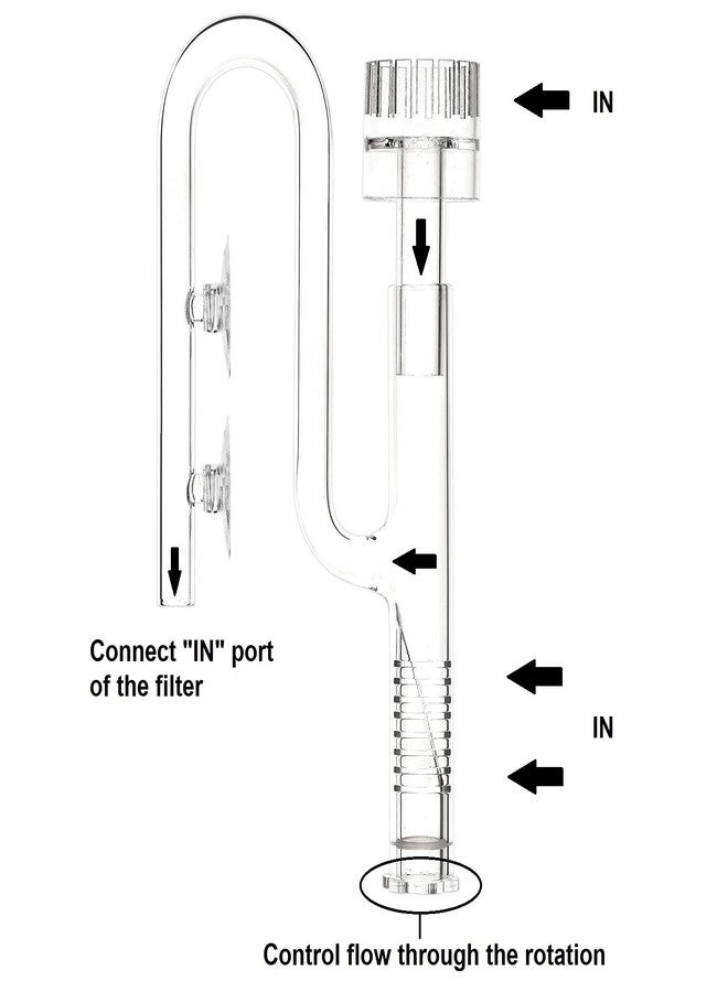 JARDLI Mini Lily Pipe Inflow with Surface Skimmer for Nano Aquarium (13mm for 12/16mm (1/2'' i.d.) tubing) - Image 3
